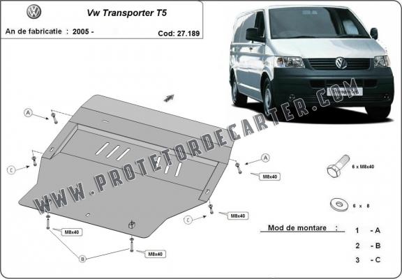 Protetor de Carter de aço Volkswagen Transporter T5