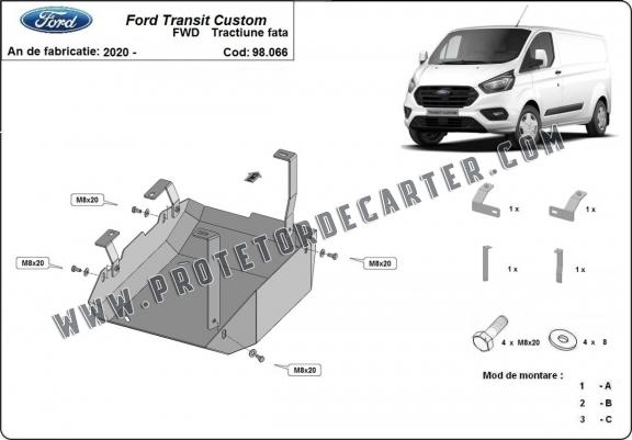 Protetor de aço tanque AdBlue Ford Transit Custom