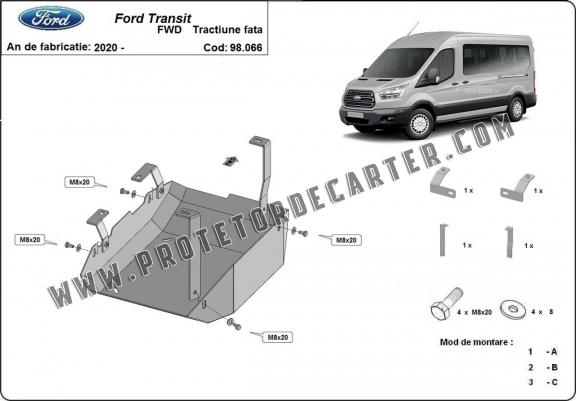 Protetor de aço tanque AdBlue Ford Transit ( 4X2, 4X4 )