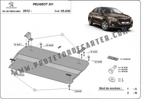Protetor de Carter de aço Peugeot 301