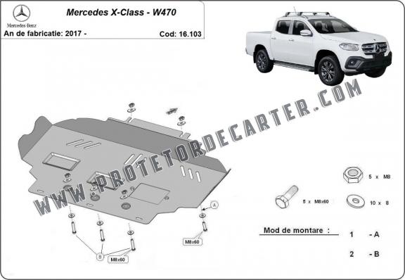 Protetor de Carter de aço Mercedes X-Class W470