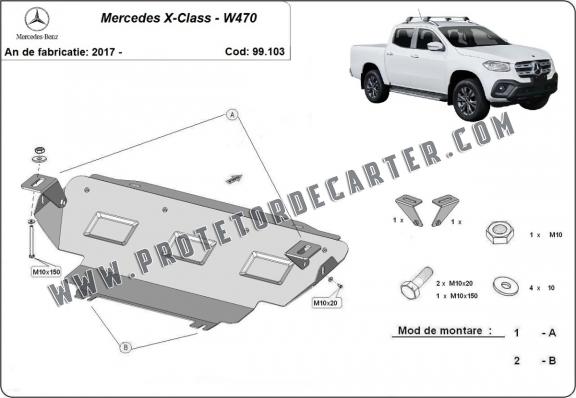 Protetor de aço para radiador Mercedes X-Class