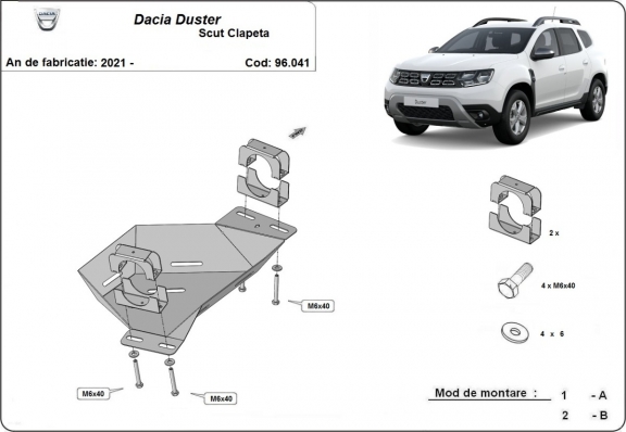 Protetor de aço para Válvula EGR Dacia Duster