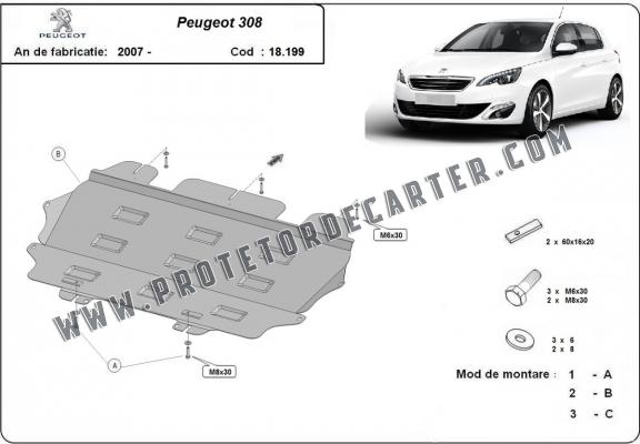 Protetor de Carter de aço Peugeot 308