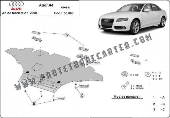 Protetor de Carter de aço Audi A4 B8 All Road , diesel