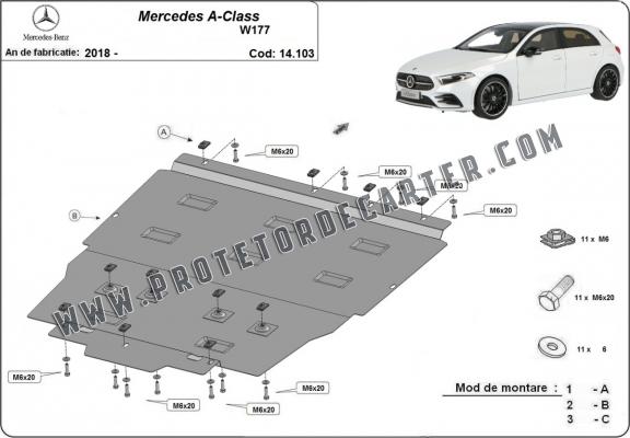 Protetor de Carter de aço Mercedes A-Class W177