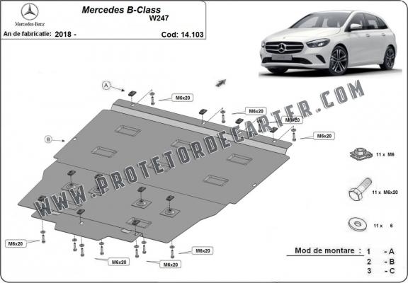 Protetor de Carter de aço Mercedes B-Class W247