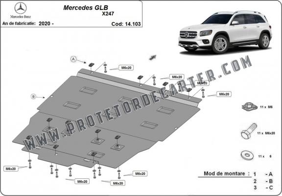 Protetor de Carter de aço Mercedes GLB X247