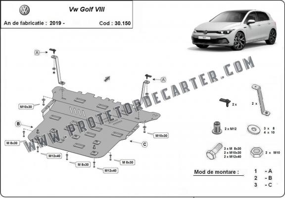 Protetor de Carter de aço VW Golf 8