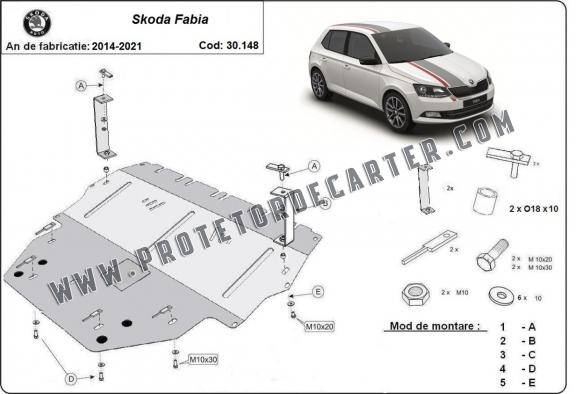 Protetor de Carter de aço Skoda Fabia 3 Diesel