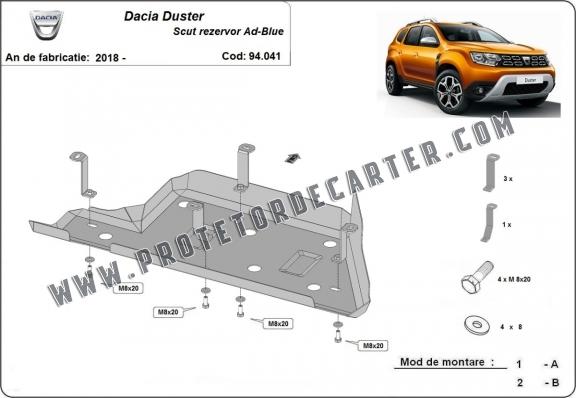 Protetor de aço tanque AdBlue Dacia Duster