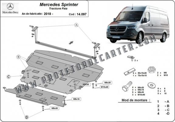 Protetor de Carter de aço Mercedes Sprinter-FWD