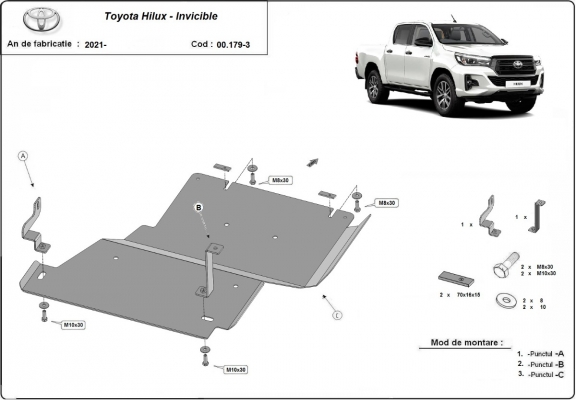  Protetor diferencial de aço Toyota Hilux Invincible