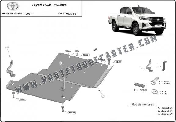  Protetor diferencial de aço Toyota Hilux Invincible