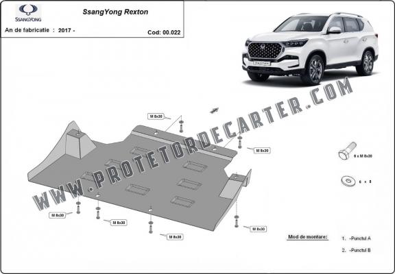  Protetor de caixa de velocidades de aço  SsangYong Rexton