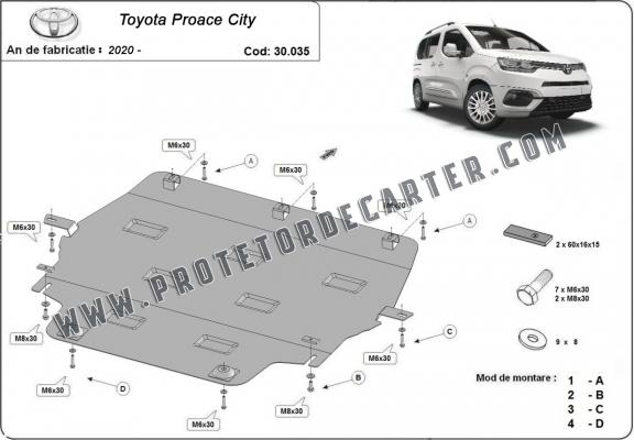 Protetor de Carter de aço Toyota Proace City