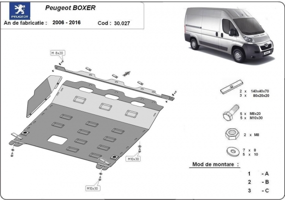 Protetor de Carter de aço Peugeot Boxer