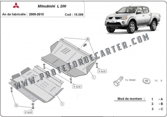 Protetor de Carter de aço Mitsubishi L 200
