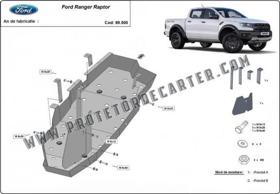 Protetor de aço para o tanque de combustível Ford Ranger Raptor