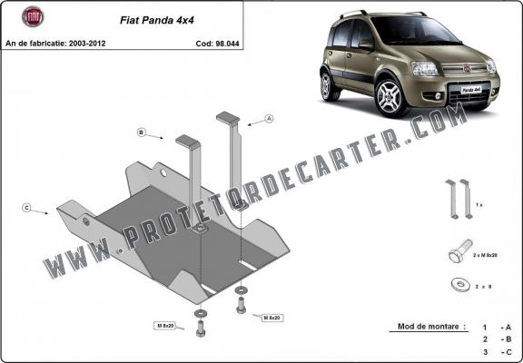  Protetor diferencial de aço Fiat Panda 4x4