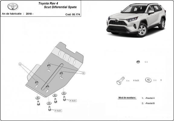  Protetor diferencial de aço  Toyota RAV 4