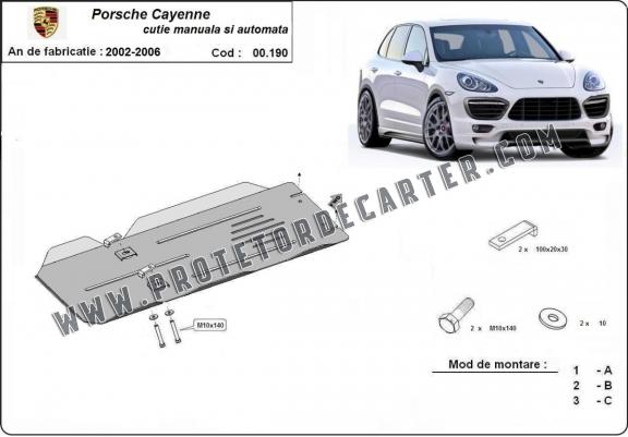 Protetor de caixa de velocidades manual e automático de aço  Porsche Cayenne