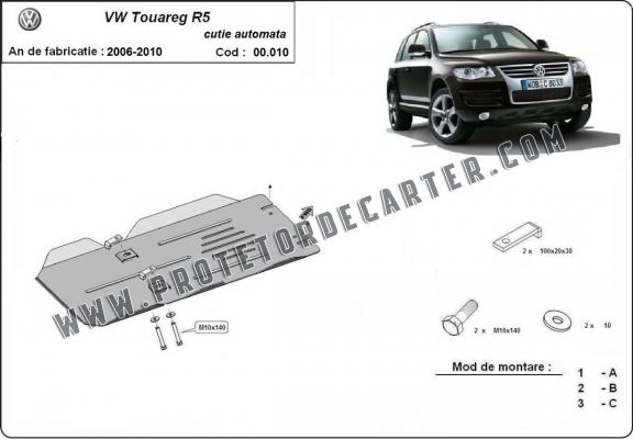  Protetor de caixa de velocidades automática de aço  Volkswagen Touareg 7L