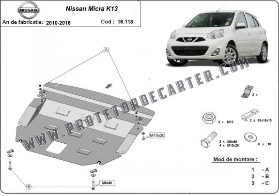 Protetor de Carter de aço Nissan Micra