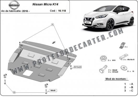 Protetor de Carter de aço Nissan Micra