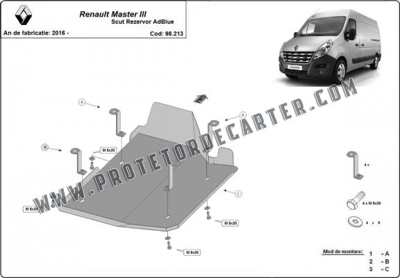 Protetor de aço tanque AdBlue  Renault Master 3  - Model 1