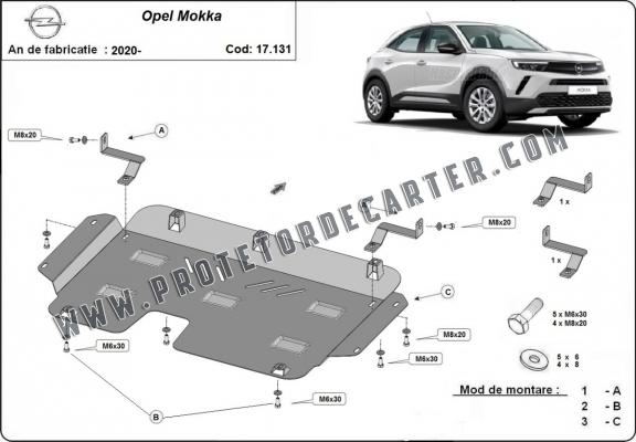 Protetor de Carter de aço Opel Mokka B