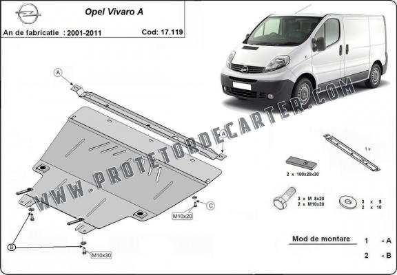 Protetor de Carter de aço Opel Vivaro