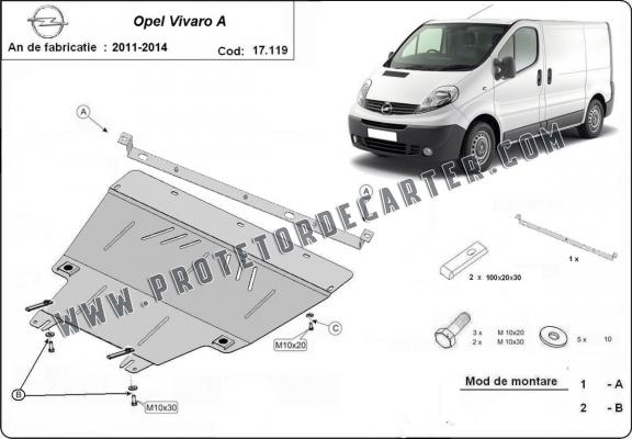 Protetor de Carter de aço Opel Vivaro A (2011-2014)