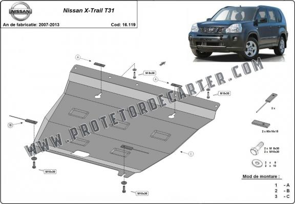 Protetor de Carter de aço Nissan X-Trail T31 - Vers 2.0