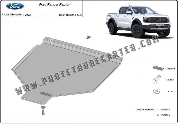 Protetor de caixa de velocidades de alumínio Ford Ranger Raptor