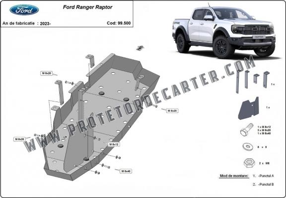 Protetor de aço para o tanque de combustível Ford Ranger Raptor