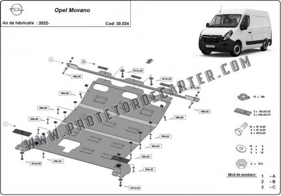 Protetor de Carter de aço Opel Movano C 