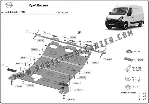 Protetor de Carter de aço Opel Movano