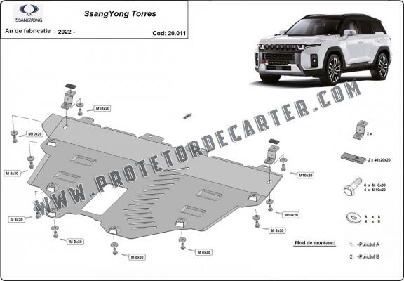 Protetor de Carter de aço Ssangyong Torres