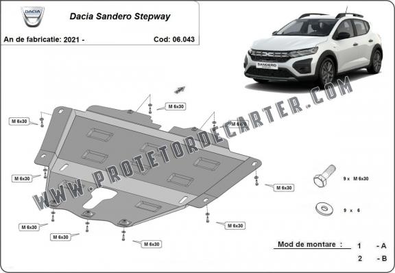 Protetor de Carter de aço Dacia Sandero 3 Stepway