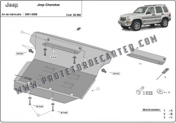 Protetor de Carter de aço Jeep Cherokee - KJ