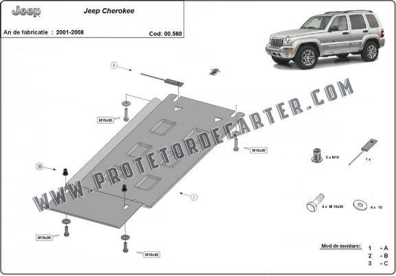  Protetor de caixa de velocidades de aço Jeep Cherokee - KJ