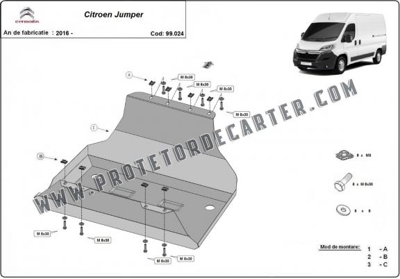 Protetor de aço para o tanque de combustível Citroen Jumper
