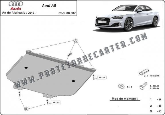  Protetor de caixa de velocidades de aço Audi A5