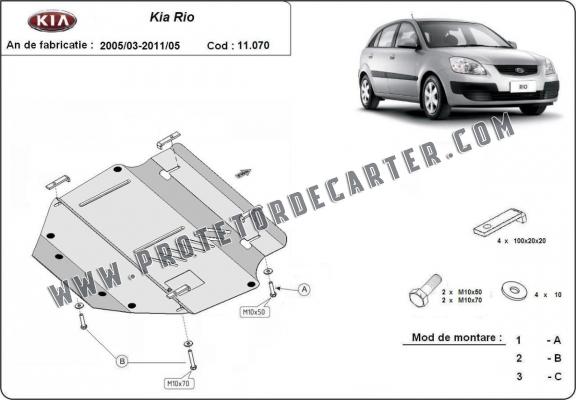 Protetor de Carter de aço Kia Rio 2