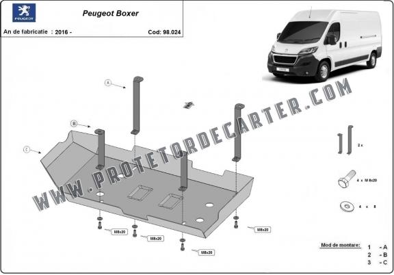 Protetor de aço tanque AdBlue Peugeot Boxer