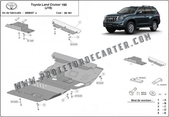 Protetor de Carter de alumínio Toyota Land Cruiser 150