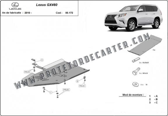 Protetor de caixa de velocidades de alumínio Lexus GX460