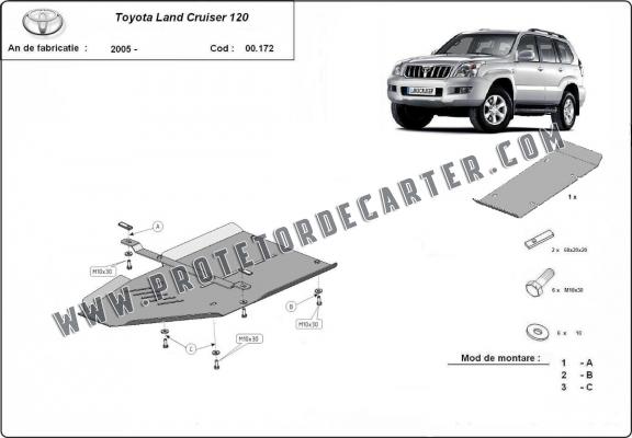  Protetor de caixa de velocidades de alumínio Toyota Land Cruiser J120