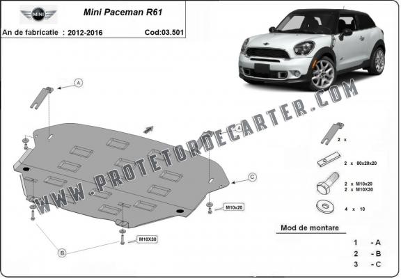 Protetor de Carter de aço Mini Paceman R61